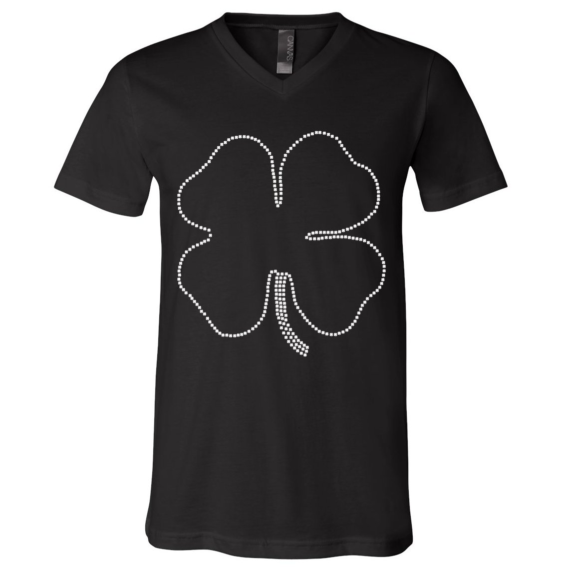 Dotted Cloverleaf St. Patrick's Day V-Neck T-Shirt