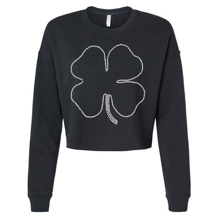 Dotted Cloverleaf St. Patrick's Day Cropped Pullover Crew