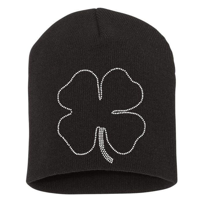 Dotted Cloverleaf St. Patrick's Day Short Acrylic Beanie