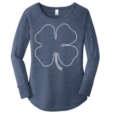 Dotted Cloverleaf St. Patrick's Day Women's Perfect Tri Tunic Long Sleeve Shirt