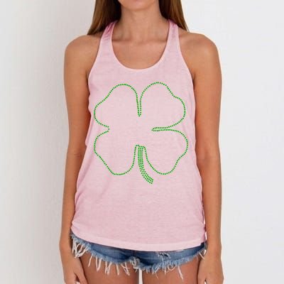 Dotted Cloverleaf St. Patrick's Day Women's Knotted Racerback Tank