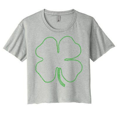 Dotted Cloverleaf St. Patrick's Day Women's Crop Top Tee