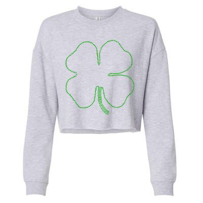 Dotted Cloverleaf St. Patrick's Day Cropped Pullover Crew