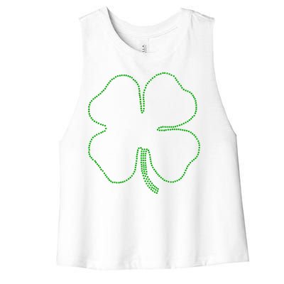 Dotted Cloverleaf St. Patrick's Day Women's Racerback Cropped Tank