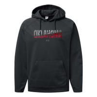 Distressed Oklahoma Usa Performance Fleece Hoodie