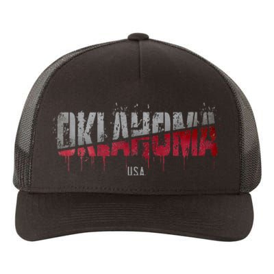 Distressed Oklahoma Usa Yupoong Adult 5-Panel Trucker Hat