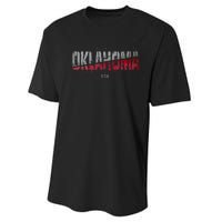 Distressed Oklahoma Usa Performance Sprint T-Shirt