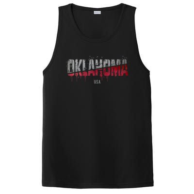 Distressed Oklahoma Usa PosiCharge Competitor Tank