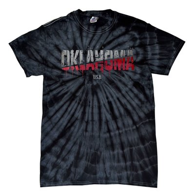 Distressed Oklahoma Usa Tie-Dye T-Shirt