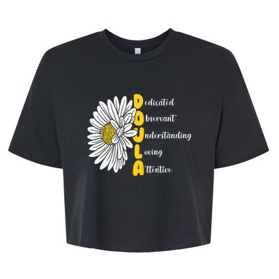 Dedicated Observant Understanding Loving Attentive Doula Bella+Canvas Jersey Crop Tee