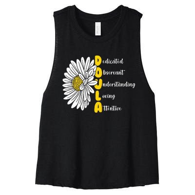 Dedicated Observant Understanding Loving Attentive Doula Women's Racerback Cropped Tank