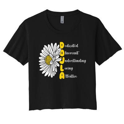 Dedicated Observant Understanding Loving Attentive Doula Women's Crop Top Tee