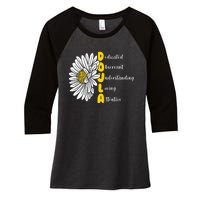 Dedicated Observant Understanding Loving Attentive Doula Women's Tri-Blend 3/4-Sleeve Raglan Shirt