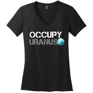 Dogedesigner Occupy Uranus Women's V-Neck T-Shirt