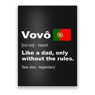 Definition Of Vovo Camisa Funny Portuguese Grandfather Poster