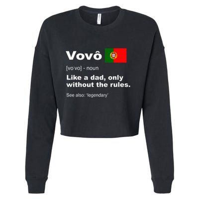 Definition Of Vovo Camisa Funny Portuguese Grandfather Cropped Pullover Crew