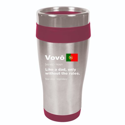 Definition Of Vovo Camisa Funny Portuguese Grandfather 16oz Travel Tumbler