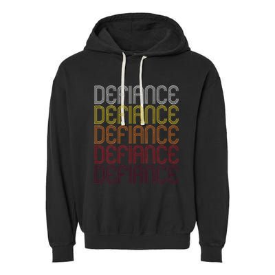 Defiance Oh Vintage Style Ohio Garment-Dyed Fleece Hoodie