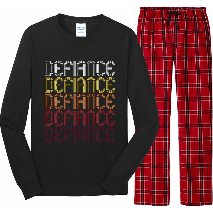 Defiance Oh Vintage Style Ohio Long Sleeve Pajama Set