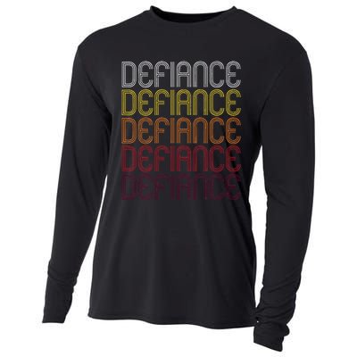 Defiance Oh Vintage Style Ohio Cooling Performance Long Sleeve Crew