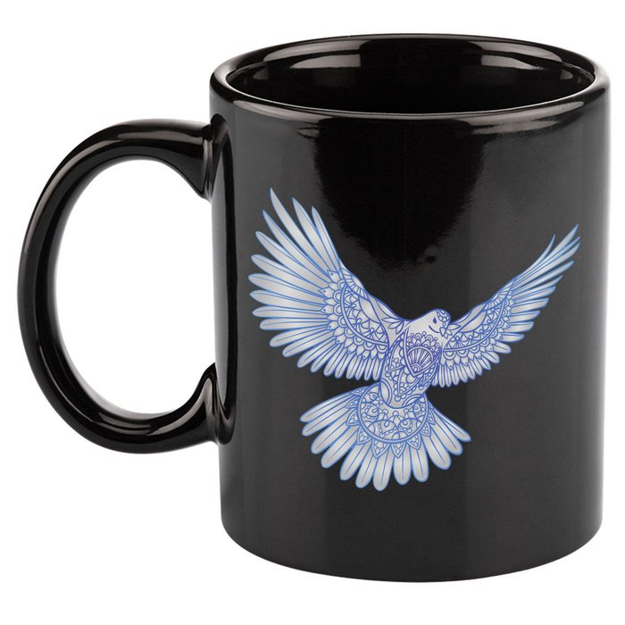 Dove Blue Porcelain 11oz C Handle Ceramic Mug