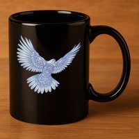 Dove Blue Porcelain 11oz C Handle Ceramic Mug