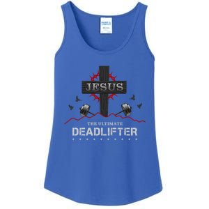 Deadlifts Or Weights In Gym Or Jesus The Ultimate Deadlifter Gift Ladies Essential Tank