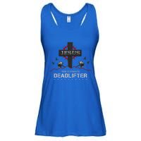 Deadlifts Or Weights In Gym Or Jesus The Ultimate Deadlifter Gift Ladies Essential Flowy Tank