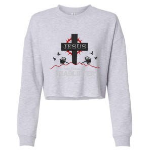 Deadlifts Or Weights In Gym Or Jesus The Ultimate Deadlifter Gift Cropped Pullover Crew