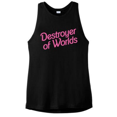 Destroyer Of Worlds Barb!e Barbenheimer Oppenheimer Barb!e Ladies PosiCharge Tri-Blend Wicking Tank