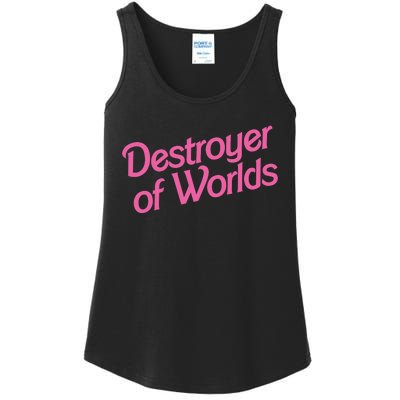 Destroyer Of Worlds Barb!e Barbenheimer Oppenheimer Barb!e Ladies Essential Tank