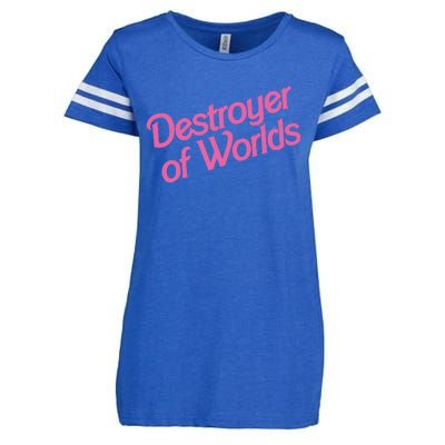 Destroyer Of Worlds In Pink Enza Ladies Jersey Football T-Shirt