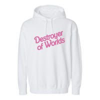 Destroyer Of Worlds In Pink Garment-Dyed Fleece Hoodie