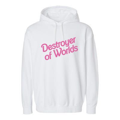 Destroyer Of Worlds In Pink Garment-Dyed Fleece Hoodie