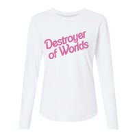 Destroyer Of Worlds In Pink Womens Cotton Relaxed Long Sleeve T-Shirt