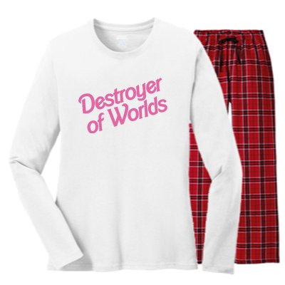 Destroyer Of Worlds In Pink Women's Long Sleeve Flannel Pajama Set 