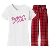 Destroyer Of Worlds In Pink Women's Flannel Pajama Set