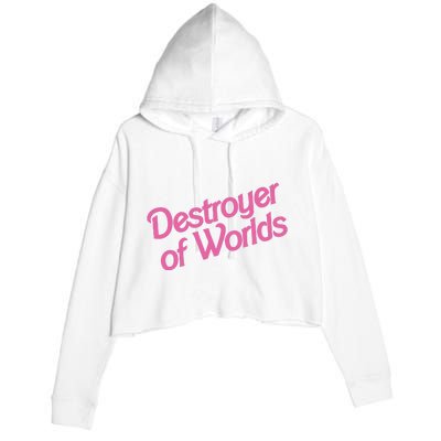 Destroyer Of Worlds In Pink Crop Fleece Hoodie