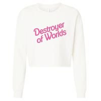 Destroyer Of Worlds In Pink Cropped Pullover Crew