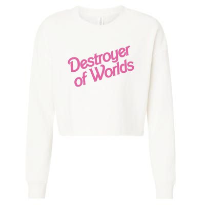 Destroyer Of Worlds In Pink Cropped Pullover Crew