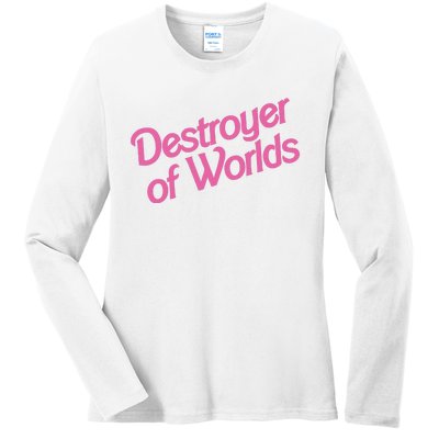 Destroyer Of Worlds In Pink Ladies Long Sleeve Shirt