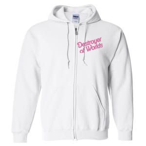 Destroyer Of Worlds In Pink Full Zip Hoodie