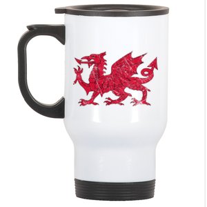 Dragon Of Wales Flag Welsh Cymru Flags Medieval Welsh Rugby Cute Gift Stainless Steel Travel Mug