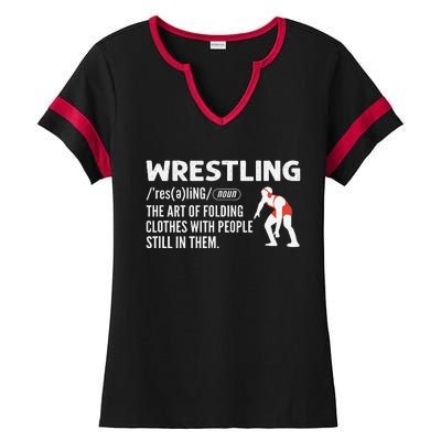 Definition Of Wrestling Funny Wrestler Coach Ladies Halftime Notch Neck Tee