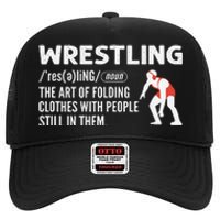 Definition Of Wrestling Funny Wrestler Coach High Crown Mesh Back Trucker Hat