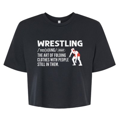 Definition Of Wrestling Funny Wrestler Coach Bella+Canvas Jersey Crop Tee