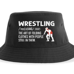 Definition Of Wrestling Funny Wrestler Coach Sustainable Bucket Hat