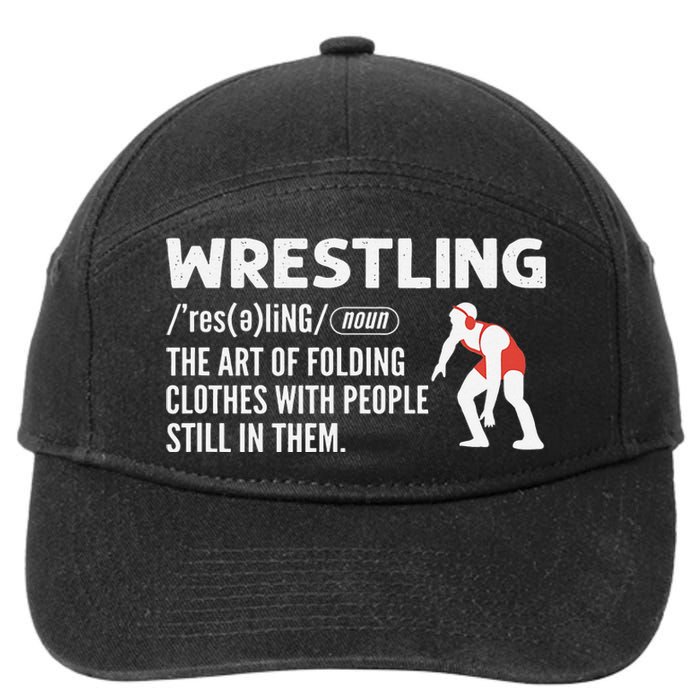 Definition Of Wrestling Funny Wrestler Coach 7-Panel Snapback Hat