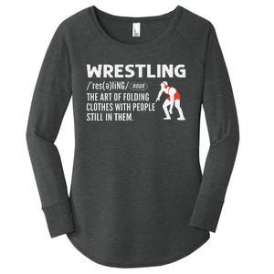 Definition Of Wrestling Funny Wrestler Coach Women's Perfect Tri Tunic Long Sleeve Shirt