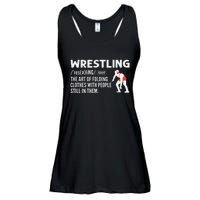 Definition Of Wrestling Funny Wrestler Coach Ladies Essential Flowy Tank